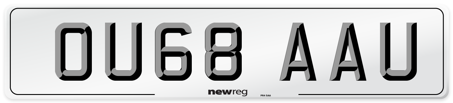 OU68 AAU Number Plate from New Reg